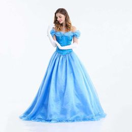 Cosplay Pruiken VASHEJIANG Deluxe Volwassen Assepoester Kostuum Vrouwen Fancy Dress Baljurk Halloween Prinses Kostuum Rollenspel Carnaval Sexy Party T221115