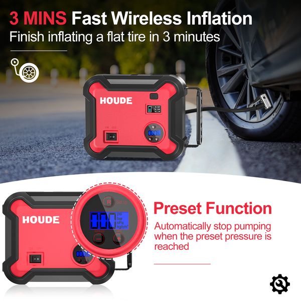 Cosiftw Haute qualité 4 IN1 Bomba de Ar compresseur Fast Charger Power Bank 12v Car Jump Starter PORTABLE PORTABLE POUR CAR