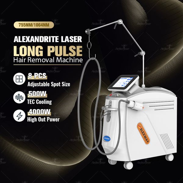 Máquina de depilación láser de pulso largo, láser de Alejandrita, rentable, Nd Yag, 2 longitudes de onda, envío gratis