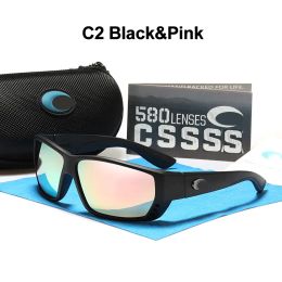 Costa 580p Lens Men Lunettes de soleil Costas Designer Sunglasses pour hommes femmes Tr90 Sports conduisant des lunettes de pêche miroir Blue Red Lens 991