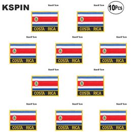 Patchs de broderie de drapeau du Costa Rica fer sur la scie sur les patchs de transfert Applications de couture pour les vêtements dans HomeGarden260n