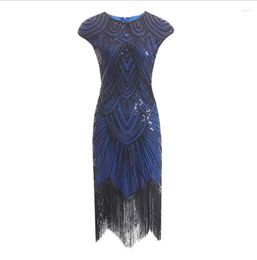 Accessoires de costumes 2023 Taille personnalisée 3XL2XL Rose Bleu Royal Femmes Dames Années 20 30 Années 1920 Roaring Flapper Noir Sequin Gatsby Déguisement