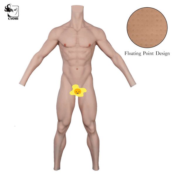 Accesorios de disfraces Mono de silicona realista 8G con brazo, formas musculares de todo el cuerpo, pecho y abdominales falsos para disfraces de hombre musculoso de cosplay