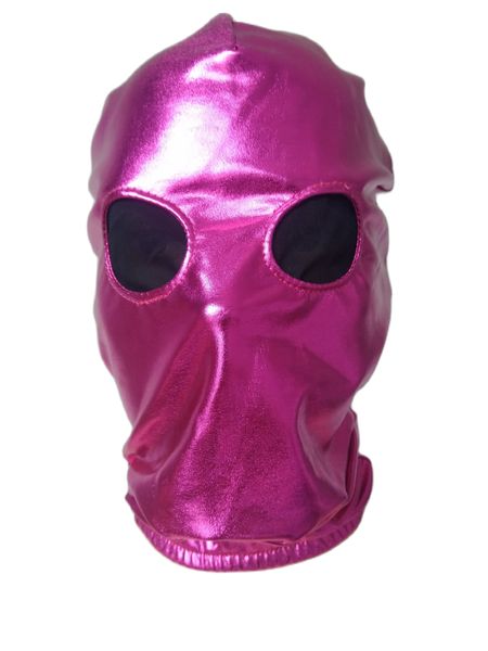 Accesorios para disfraces Capucha para adultos unisex Disfraces Zentai Accesorios para fiestas Máscaras de Halloween Disfraces de cosplay Máscara metálica brillante ojos de malla abierta