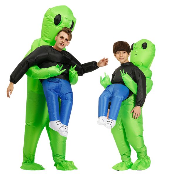 Accesorios de disfraces Adultos Niños Inflables Alien Cosplay Disfraces Halloween Cos Disfraz para hombre Mujer Scary Mascot Vestido de fiesta Traje divertido 230207