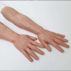 Kostuumaccessoires Kunstmatige siliconengel Ho Cover Handschoenen Realistische siliconen Mannelijke handmouwen Man Spierarmen Handen
