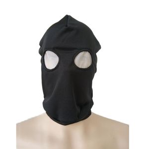 Accessoires de déguisement capuche masque noir avec yeux en maille blanche adulte unisexe Zentai Costumes accessoires de fête masques d'halloween Cosplay