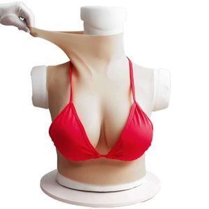 Accessoires de costumes Livraison gratuite Vente pas cher Crossdresser Soie Coton Faux Seins Sans Huile Silicone Énorme B C D E Coupe Poitrine Forme Mâle à Femme Td