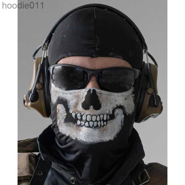 Accessoires de costumes COD MW2 Ghost Skull Balaclava Ghost Simon Riley Face War Game Cosplay Masque Protection Skull Pattern Balaclava Mask L230918