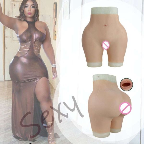 Accessoires de costumes Crossdresser Homme Silicone Artificiel Fausse Fille Vagin Culotte Portable pour Transgenre avec De Grandes Hanches Fesses Rembourrées