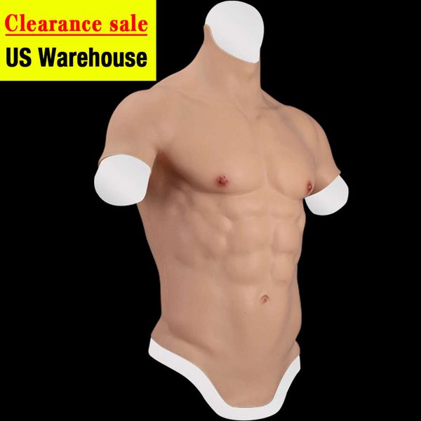 Accesorios de disfraces Vientre falso Pecho para hombres Crossdresser Cosplay Ho Realista Silicona Músculo Simulación artificial