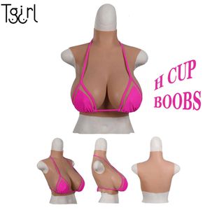 Accessoires de costumes Faux seins Big Tis pour Crossdresser Silicone Seins Enhancer Dragqueen Tranvestismo Sissy Faux Poitrine H Cup Transgenre