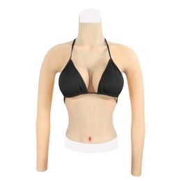 Accessoires de costume Faux seins Demi-corps avec bras Rehausseur de seins en silicone artificiel Coupe D E Crossdresser Mastectomie transgenre