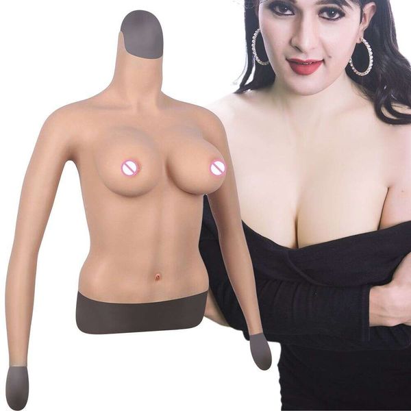 Accessoires de costumes Faux seins Prothèses Silicone Formes avec bras pour hommes Crossdresser Réaliste Cancer du sein Grande taille Transgenre D Cup