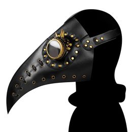 Kostuumaccessoires Halloween-evenement Middeleeuwse Steampunk Pestdokter Vogelmasker Sexy Latex PU-maskers Snavel Cosplay Party Volwassen gezichtsmasker Rekwisieten