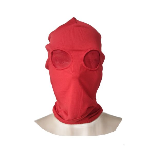 Accesorios de vestuario Halloween máscara de cosplay Spandex Red Hood With Red Mesh Eyes Unisex Zentai Disfraces Accesorios de fiesta