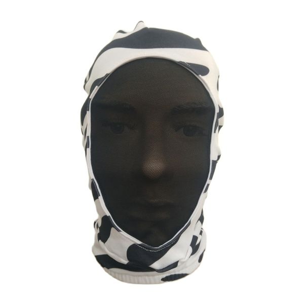 Accessoires de déguisement Masque d'Halloween Costumes de cosplay Spandex Rayures de zèbre Capuche visage ouvert ajouter maille unisexe Costumes Zentai Accessoire de fête