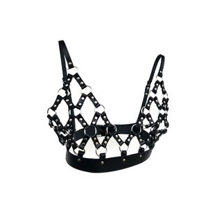 Kostuumaccessoires Hollow Out Women Leather Corset Cage Black White Red