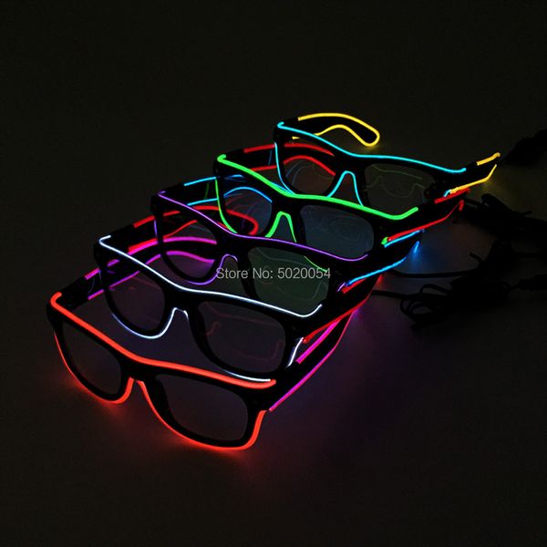 Accessoires de costumes Offres Spéciales 12 couleurs accessoires de vêtements néon LED éclairant hommes lunettes cadre EL fil lumineux lunettes cadre lunettes Fra