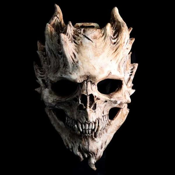 Accessoires de costumes crâne de squelette humain soldat masque de crâne de mort masque d'Halloween masque effrayant masque de mascarade L231011