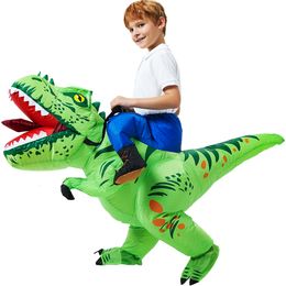 Kostuumaccessoires Kids T-Rex Dinosaur Iplatable kostuum Kind Anime Purim Halloween Kerstfeest Cosplay Cosplay Kostuums Kleedpak voor jongens Girls 230207