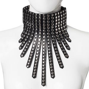 Accessoires de costumes nouveau Goth Punk collier en cuir noir collier ras du cou gothique mode Cool vêtements collier pour femmes bijoux