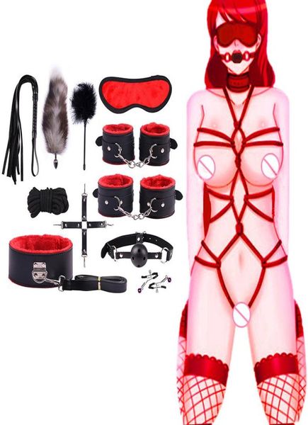 Accesorios de vestuario Nuevo conjunto de peluche sexy traje de juguete sexy conjunto de encuadernación bundled kit de cuero sm 11pcs cosplay2846538