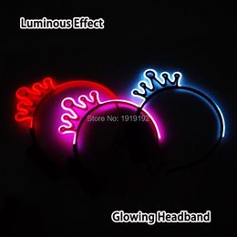 Costume Accessoires Nouveau Style LED Bandeau Nouveauté Vacances Lumière Fête EL Glowing Clignotant Tête Décoration Pour Glow Party Supplies Par 1.5V D