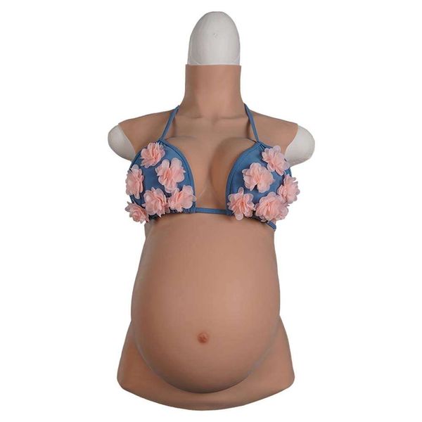 Accessoires de costumes, poitrine enceinte de neuf mois, faux seins avec ventre, formes de poitrine en Silicone, Cosplay, travesti