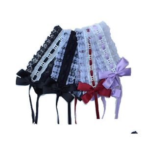 Kostuum Accessoires Partij Cosplay Serveerster Meid Handgemaakte Lolita Bows Kc Hoofdband Lint Kanten Hoofdtooi Zoete Vintage Hoofddeksels Clips Dhoiz