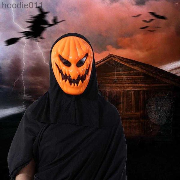 Accesorios de disfraces Máscaras de fiesta Calabaza divertida Máscara de Halloween Vestirse para adultos Mascarada Cosplay Festival nocturno Decoración facial L230918