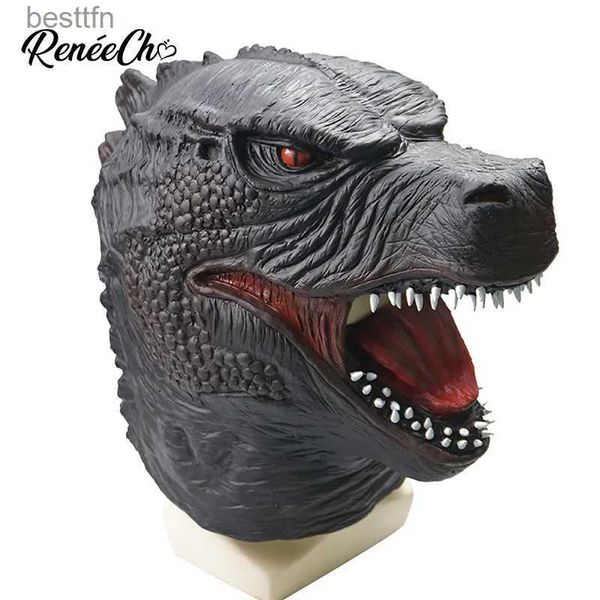 Accessoires de costumes Masque de monstre Reneecho pour adolescent Masque d'Halloween en latex pour hommes à tête complète Masques de dinosaure L231011