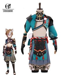 Kostuumaccessoires Rolecos Game Genshin Impact Gorou Cosplay Men Combat Uniform Boy Halloween Women Full Set 230110