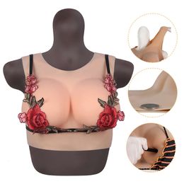 Accessoires de costume court haut du corps mince silicone faux seins col rond plaque de forme de poitrine pour CD Td transgenre travesti Cosplay Shemale