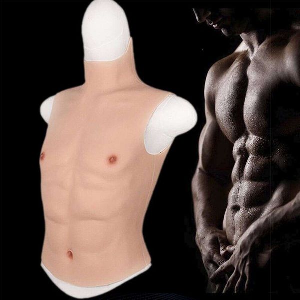 Accesorios de disfraz de silicona para hombre falso, traje con músculos abdominales, travesti Artificial, lesbiana, Holloween, Cosplay, mono de mascarada