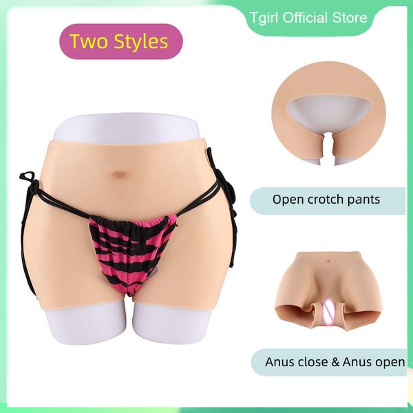 Accessoires de costumes Culotte de hanche en silicone Gros cul sexy Costume de rehausseur de fesses avec faux vagin pour CD transgenre Dragqueen Cospaly