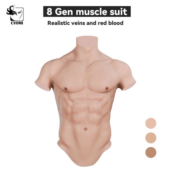 Accesorios de disfraz de silicona, traje masculino realista, pecho, simulación Artificial, músculos, Cosplay, barriga falsa, músculo, travesti