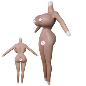 Accesorios de disfraces Urchoice Body de silicona para hombre a mujer Crossdresser Enorme copa X con brazos Levantamiento de cadera Nalga Falsa vagina Catéter Ano Sissy