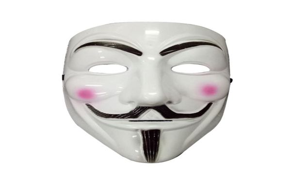 Accesorios de vestuario V máscaras de forma para hombres Halloween Vendetta Party Male Classic Mask Cosplay Mens White Yellow8797595