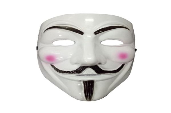 Accesorios de disfraces V máscaras de forma para hombres Halloween Vendetta Party Mass Classic Mask Cosplay Mens White Yellow7401815