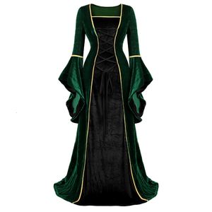 Accesorios de disfraces Mujeres Renaissance Irish Deluxe Velvet Dress Victorian Medieval Long Dress Retro Fancy Dress Halloween Cosplay Costume Plus Size 230207