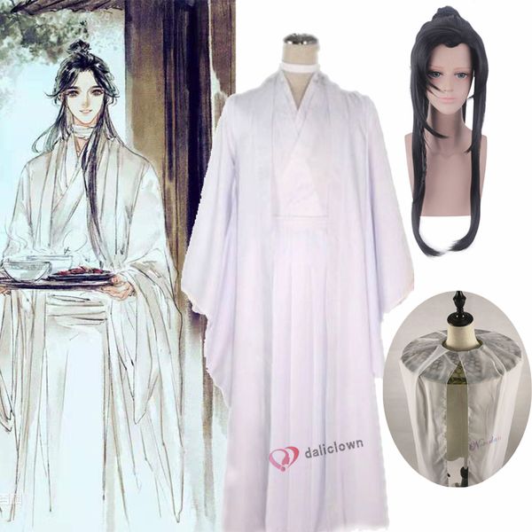 Accessoires de déguisement Xie Lian Cosplay Tian Guan Ci Fu Xielian perruques chapeau en bambou accessoire hommes femmes blanc Han Anime tenue 230111