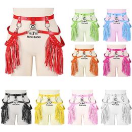 Costume Bdsm cuir harnais pour femmes Punk Goth gland accessoires ajuster ceinture bas pôle danse Rave jarretelles épée Belt274C