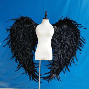 Cosplay Grand Event Party Decorations Large Simple Fashionable Interior Decoration Beautiful White Black Angel Wings Cool Shooting Props