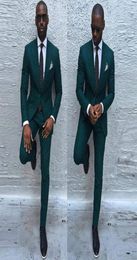 Kostuum Homme Green Wedding Suits For Men Slim Fit bruidegompak op maat gemaakte herenpakken ontwerpers 2018 Traje Formele HOMBRE 2 stuks1542757
