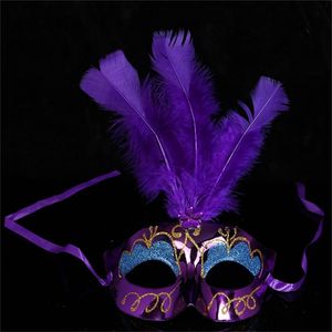 Costume Lady Mask Feather Sexy Halloween Masque Masquerade Half Face Mask Sexy Carnival Mask Ball-Party Performance Mask