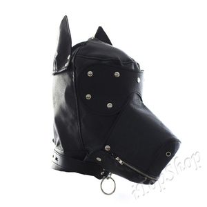 Volwassen speelgoed Kostuum Party Leather Gimp Dog Puppy Hood Full Mask Bondage Fetish Halloween UK #R501