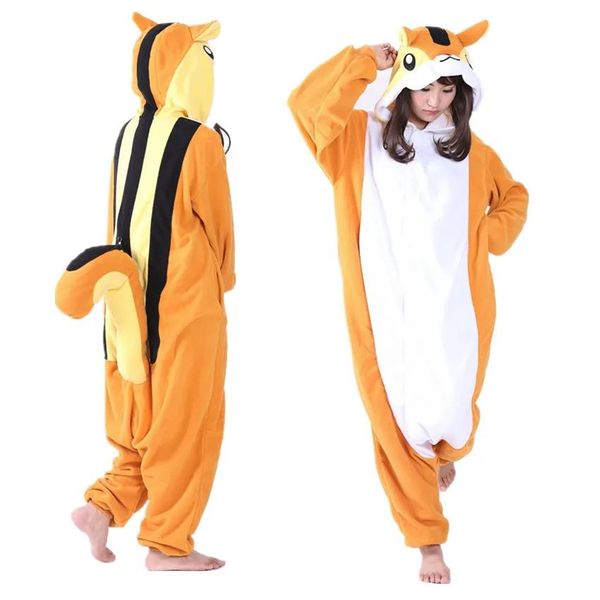 Disfraz Squirrel Mujeres y hombres Animales Kigurumi Polar Fleece Disfraz para Halloween Carnival Año Nuevo Partido Bienvenida envío