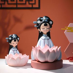 Costume style fille salon Figurines décoration créative porche stockage de clés TV armoire à vin décoration de la maison cadeau de mariage chinois
