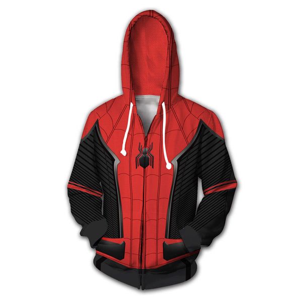 Costume Thème Costume Veste de jeu de rôle pour hommes Super Spider Hero Miles Morales Incroyable veste à capuche zippée 3D Sweat-shirt Z2307123